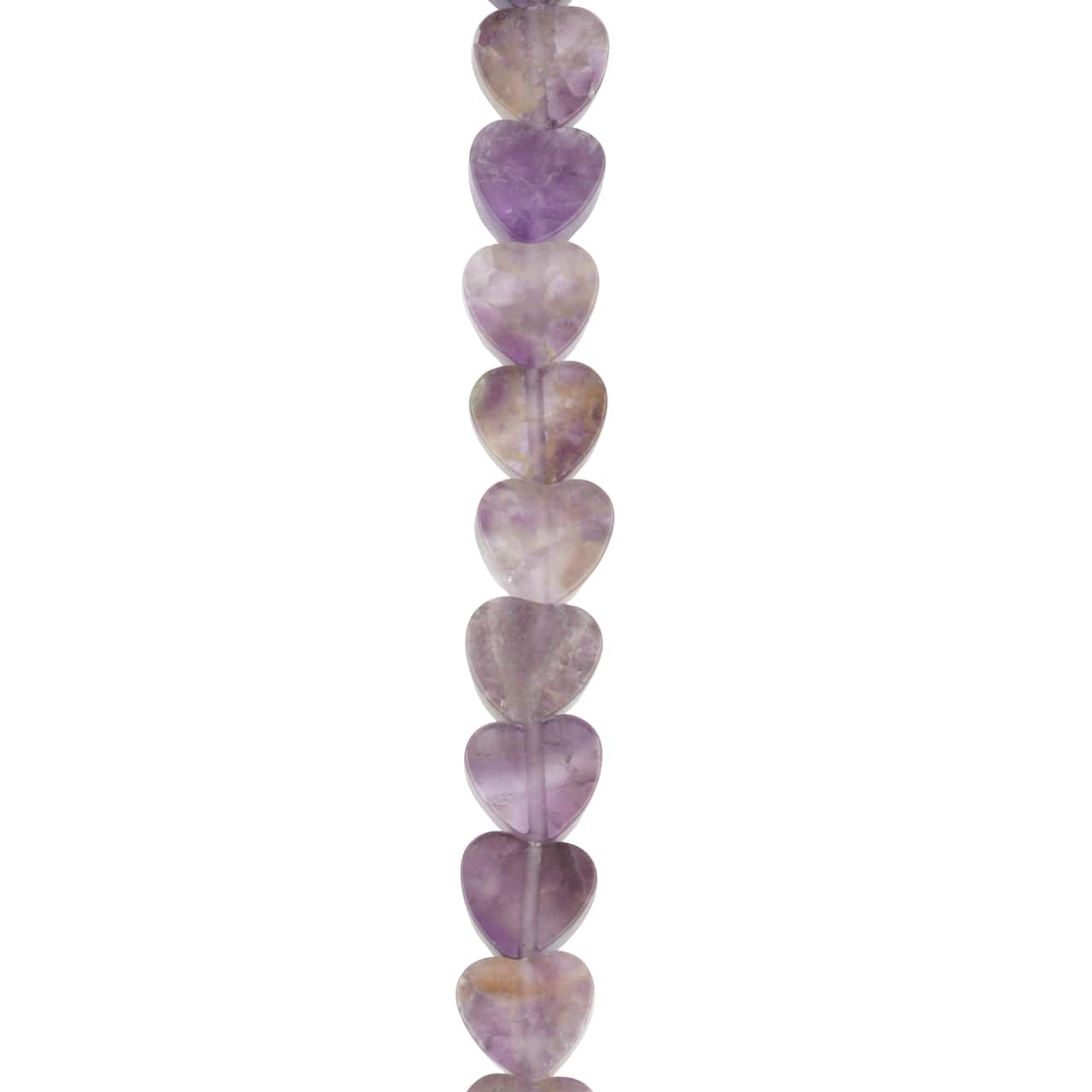 Amethyst Heart Beads, 7.8mm by Bead Landing™
